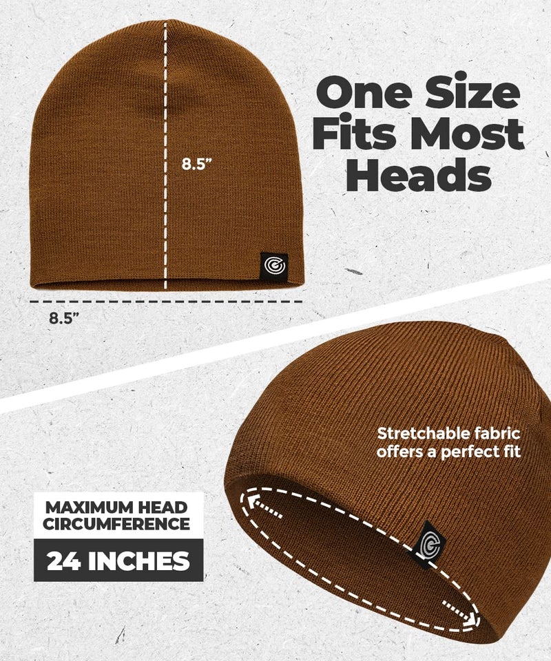 Revony Original Beanie Cap - Soft Knit Beanie Hat - Warm and Durable (Brown) - Image 5